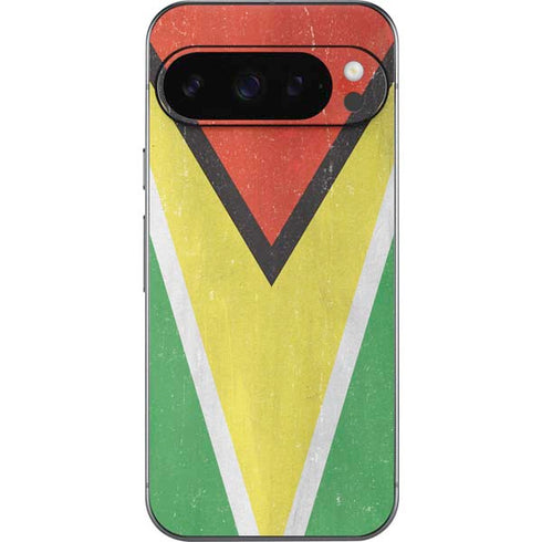 Guyana Flag Distressed Google Pixel 9 Pro Skin